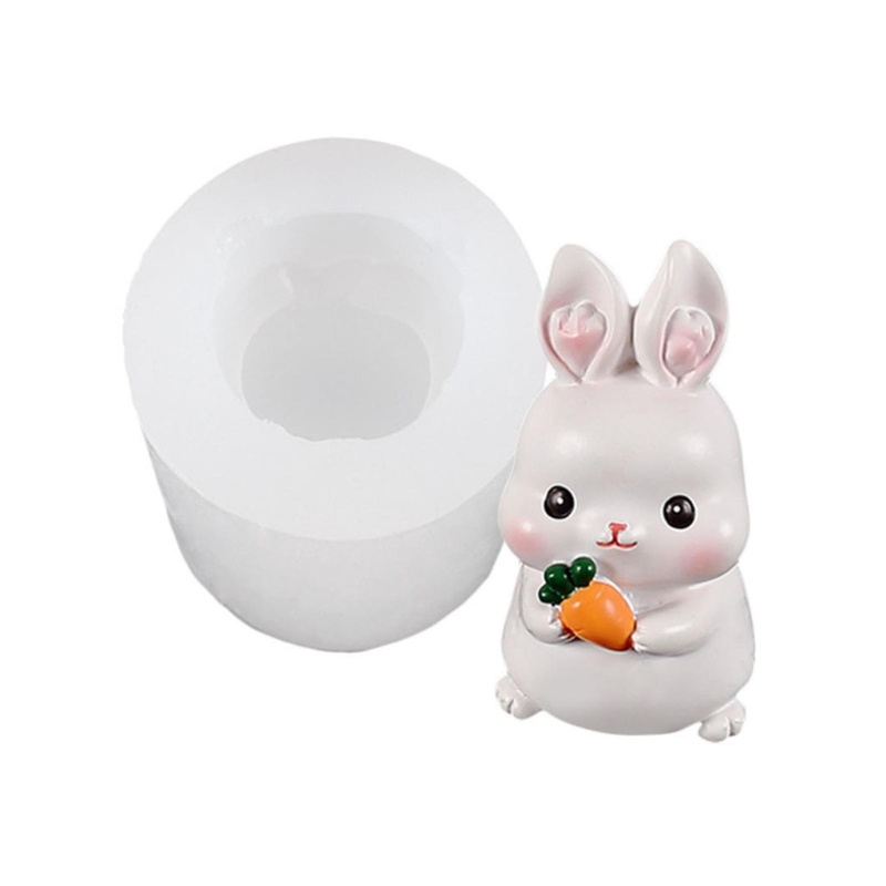 Khuôn Silicone Làm Nến Hình Thỏ Phục Sinh 3D DIY