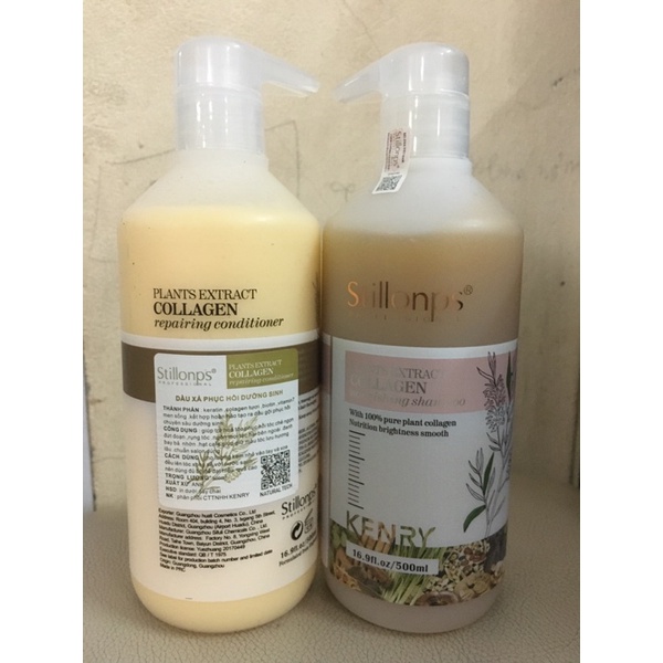 DẦU GỘI XẢ dưỡng sinh cô đặc stillonps kenry PHỤC HỒI TÓC HƯ TỔN CHỐNG GÃY RỤNG COLLAGEN 500ml