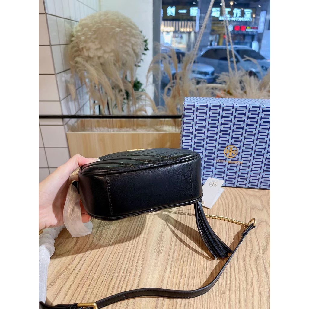 Túi Đeo Chéo Da Thật Đựng Máy Ảnh Phối Dây Xích Thời Trang Cho Nữ777777