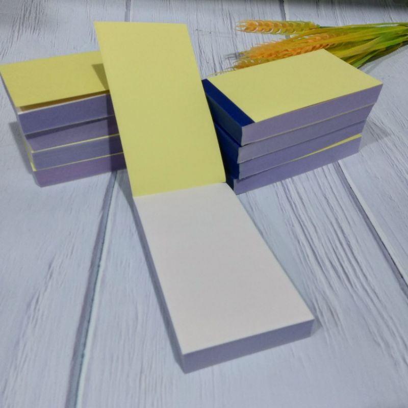 quyển ghi chú hóa đơn 2 liên.trắng, hồng. 6,5x12cm. Keo gáy băng dính xanh