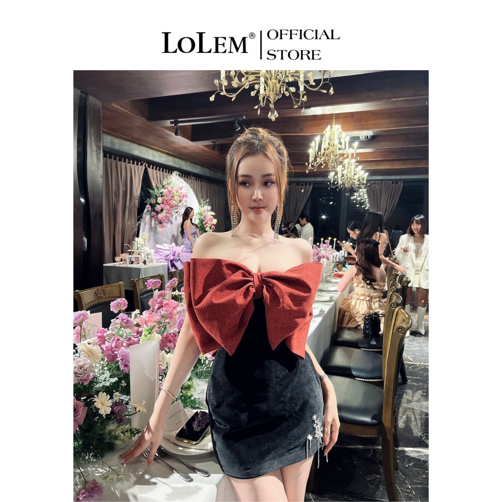  Đầm ôm cúp ngực LOLEM DO206 Limited Edition vải nhung tuyết mix linen