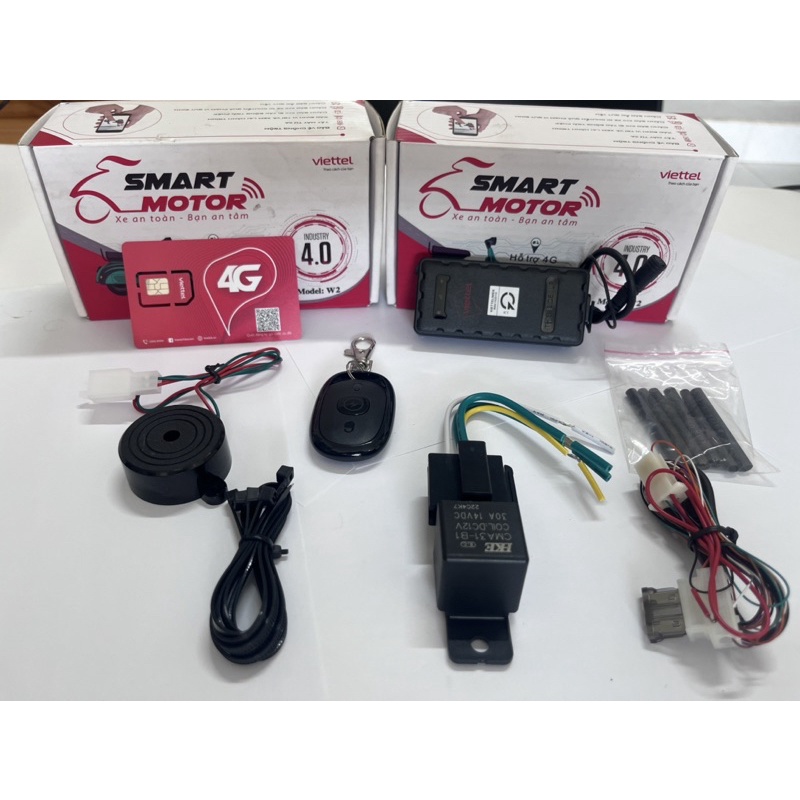 Thiết bị định vị xe máy Viettel_ Smart Motor Viettel W2 - Định Vị + Chống trộm CÓ REMOTE + CHIP 4G