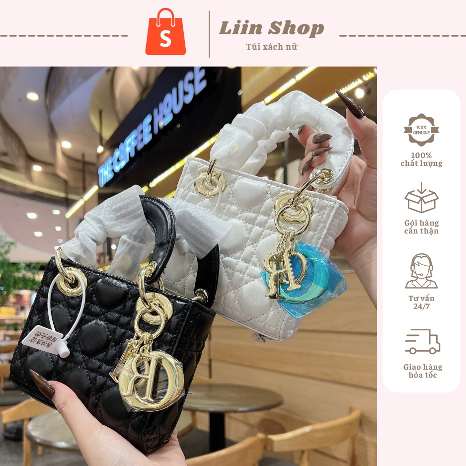 Túi nữ Di Or Lady mini cao cấp, Túi quai xách nữ Full Box size 15 da lì from đứng dáng túi sang chảnh dễ phối đồ