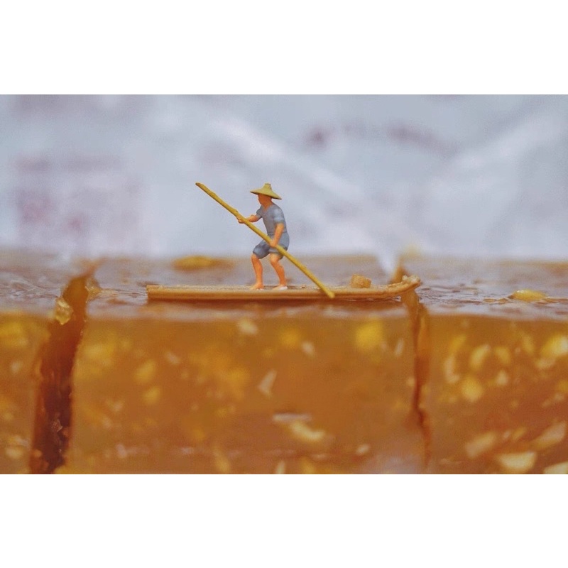 Người chèo bè Tre qua sông tỉ lệ: 1:64 Tượng phối tiểu cảnh, hòn non bộ, mô hình, phối lũa cây, phối đá cảnh, suiseki