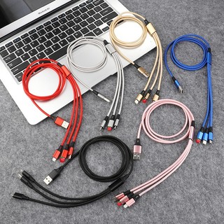 Cáp sạc 3 đầu, 3 in 1 sạc nhanh gấp đôi dây sạc thường dây cao cấp siêu bền 88027