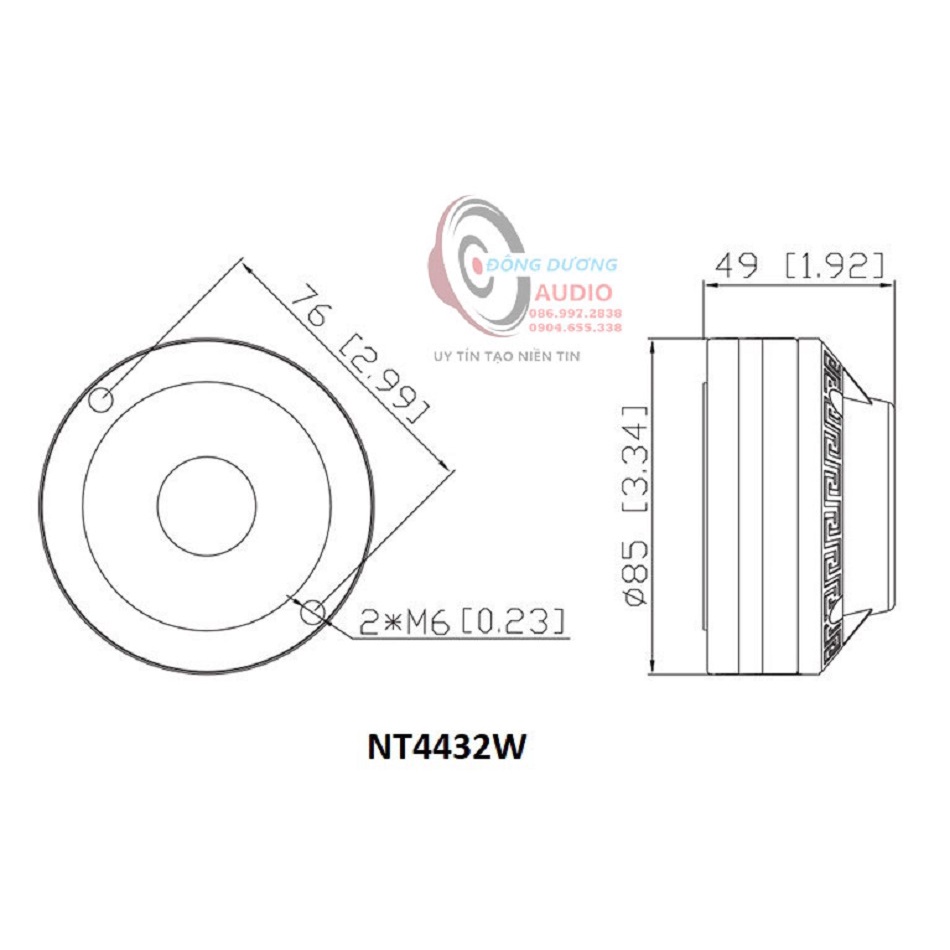 GIÁ 1 CHIẾC - CỦ LOA TREBLE 450 NEO HIWELL - CÔN NHÔM DẸT MÀNG POLYME - CỦ KÈN NEO