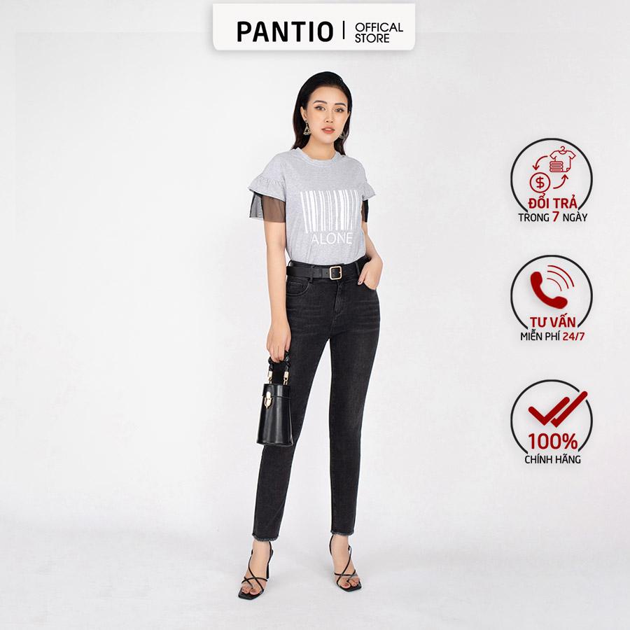 FAT5199 - Áo dệt kim chất liệu cotton dáng suông tay phối ren lưới - PANTIO