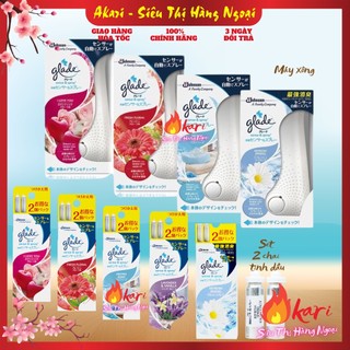 Máy xịt thơm phòng cảm biến Nhật Bản Glade, Set 2 tinh dầu cho máy xịt