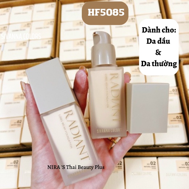 Kem nền Sivanna Radiant Long Wear HF5085/Full Cover Oil Free Matte Control HF5087 Thái Lan 35g