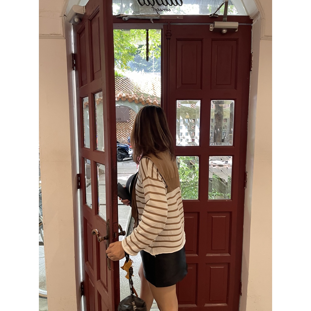 Áo Dệt len tay dài TẶNG KÈM Khăn quàng cổ có thể tháo rời. Áo thun basic Mongtoghi vừa vặn, thoáng mát, form rộng