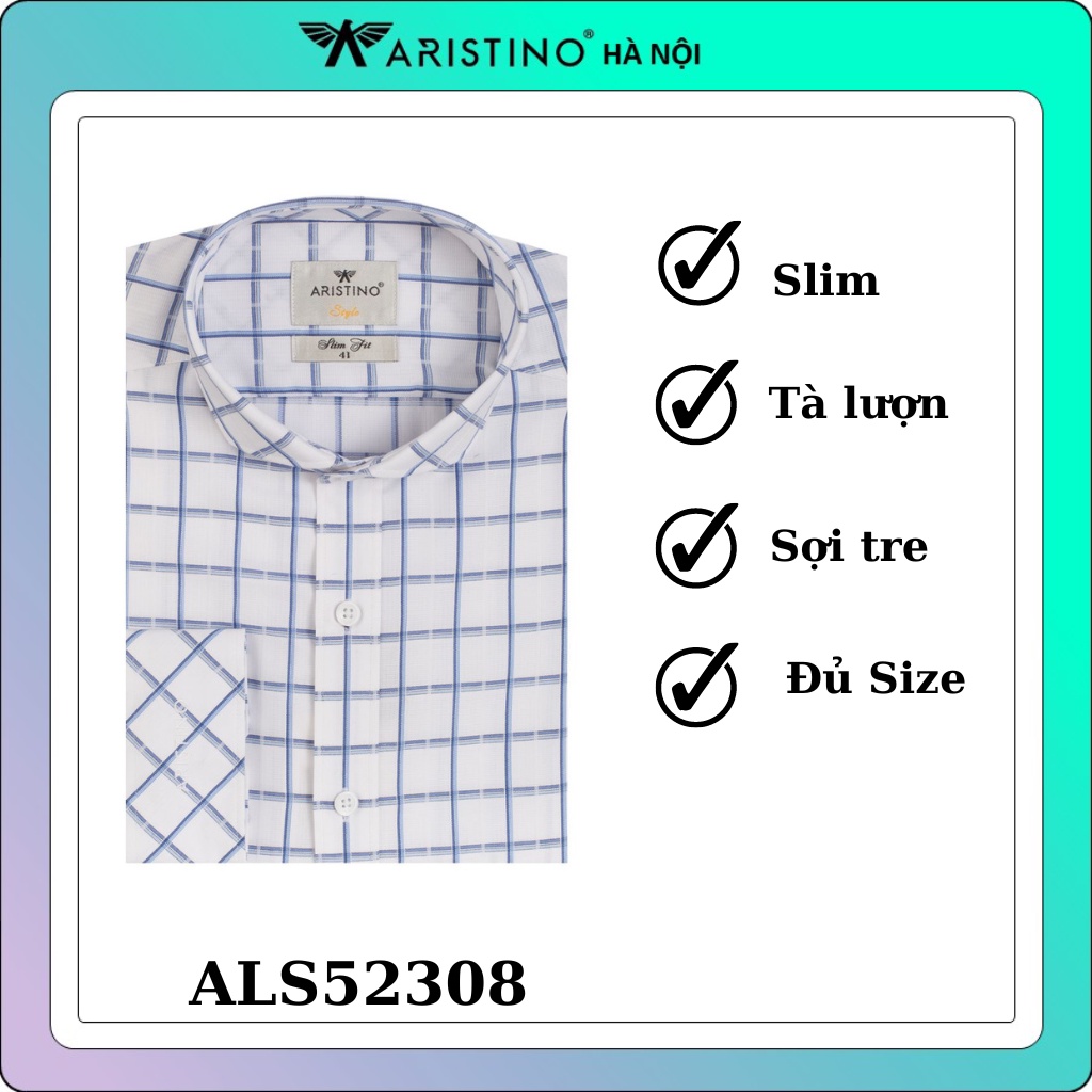 Áo sơ mi dài tay Aristino sợi tre kháng khuẩn from slim ALS52308