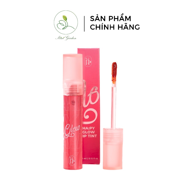 Son ha:py glow lip tint Mini garden bóng lì giữ màu 24h kháng nước không lem không trôi 3.5ml PV1033