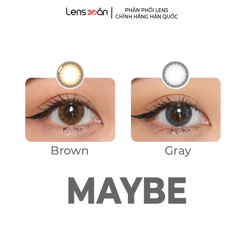 Kính áp tròng cận 6 tháng LENS XOẮN lens nâu lens xám tự nhiên có viền tự nhiên tone tây OLENS MAY BE
