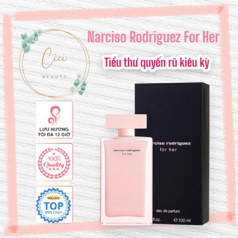 Nước Hoa Nữ 𝗡𝗮𝗿𝘀𝗶𝗰𝗼 𝗥𝗼𝗱𝗿𝗶𝗴𝘂𝗲𝘇 𝗳𝗼𝗿 𝗛𝗲𝗿 ( Nar Hồng Cao ) - 2ML 5ML