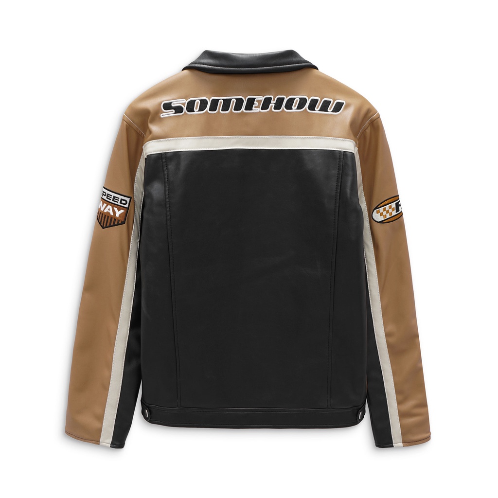 Áo Khoác Nam Leather Biker Premium, Chất Da PU Thoải Mái, AK0022, SOMEHOW
