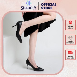 Giày cao gót nữ bít mũi SHADOLY mũi nhọn thời trang gót vuông nhỏ 7cm DT.NT