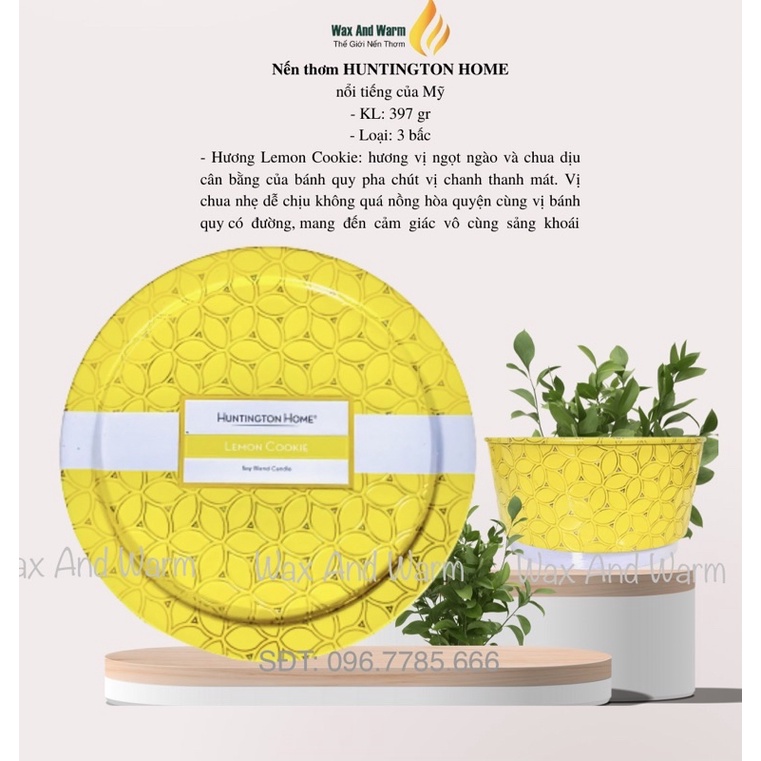 NẾN THƠM HUNTINGTON HOME 397GR 3 BẤC HƯƠNG COOKIE