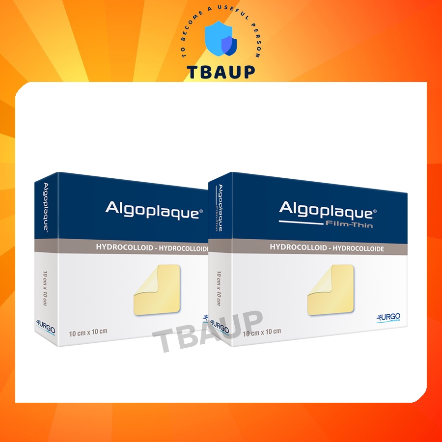 Băng dán y tế Hydrocolloid vô trùng Algoplaque (Thường / Mỏng) (Film / Thin) mau lành vết thương, chống loét [Gạc URGO]