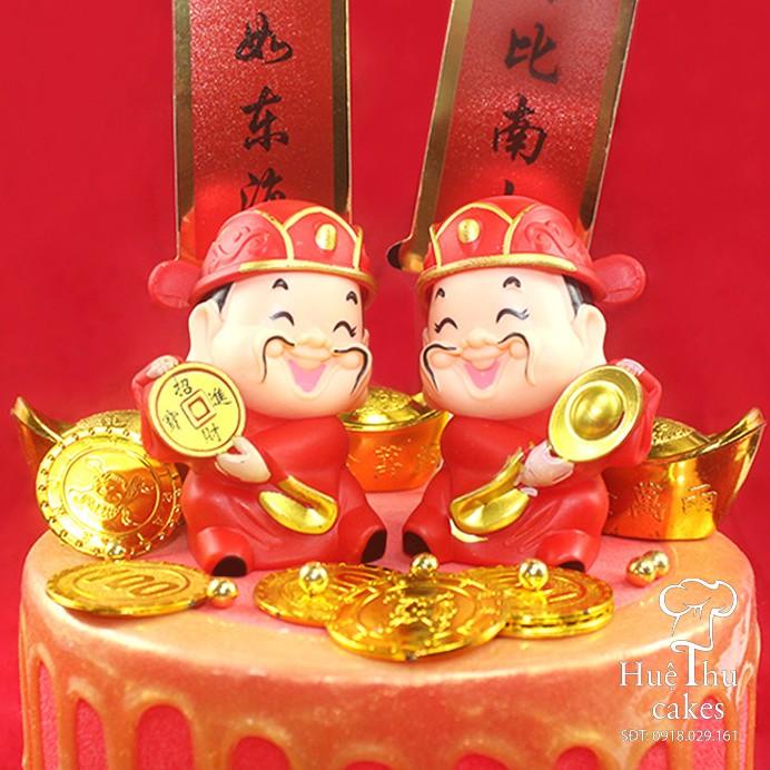 Ông Thần Tài trang trí bánh sinh nhật, bánh rau câu
