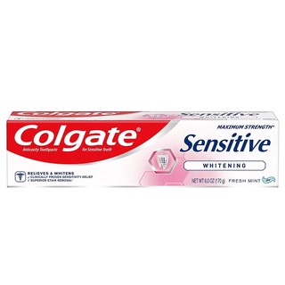 Kem đánh trắng răng cho răng nhạy cảm Colgate Sensitive Maximum Strength Whitening Toothpaste 170g (Mỹ)