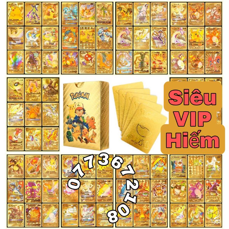 Golden Card , Thẻ Bài Pokemon Mạ Vàng Phiên Bản 2024 Siêu Hiếm Vip - Gx - V  Max ( 27 Lá ) | Shopee Việt Nam