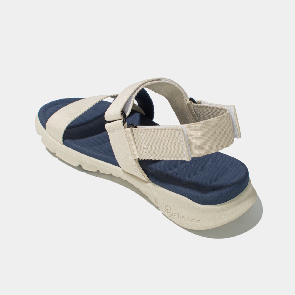 Giày Sandals Nam Nữ Shondo F6 Sport Đế Be Quai Be Xanh F6S2525