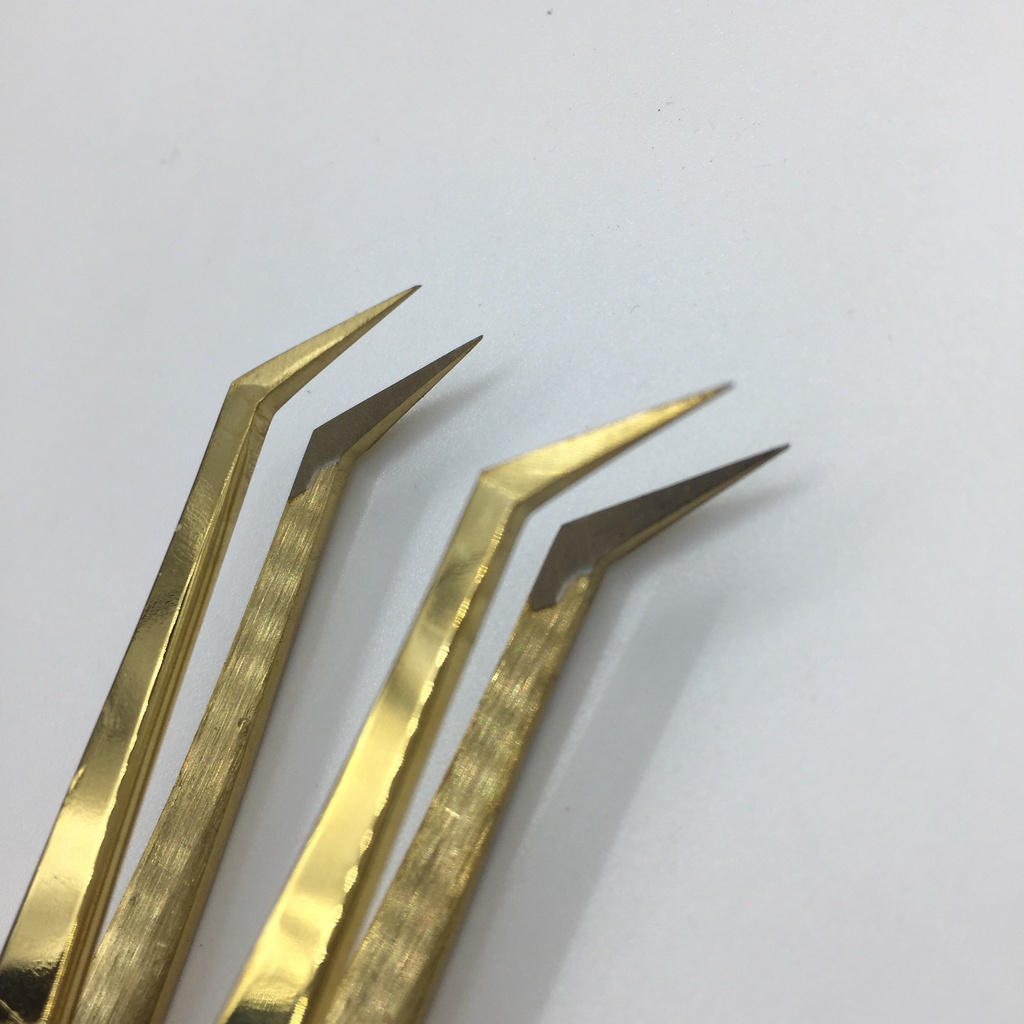 nhíp hoa hồng đen phủ nhám nano_dụng cụ nối mi