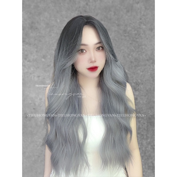 TÓC NGUYÊN ĐẦU 2 MÁI SÓNG XÙ - OMBRE XÁM KHÓI