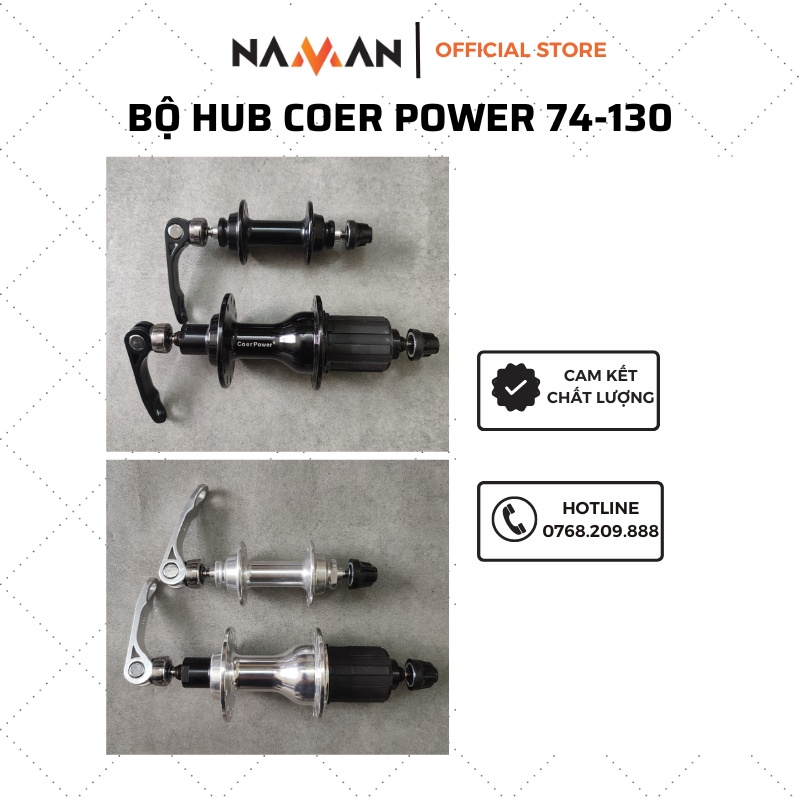 Phụ kiện xe đạp, bộ Hub,bộ đùm, moay ơ 74/130 CoerPower 20H-24H xe đạp
