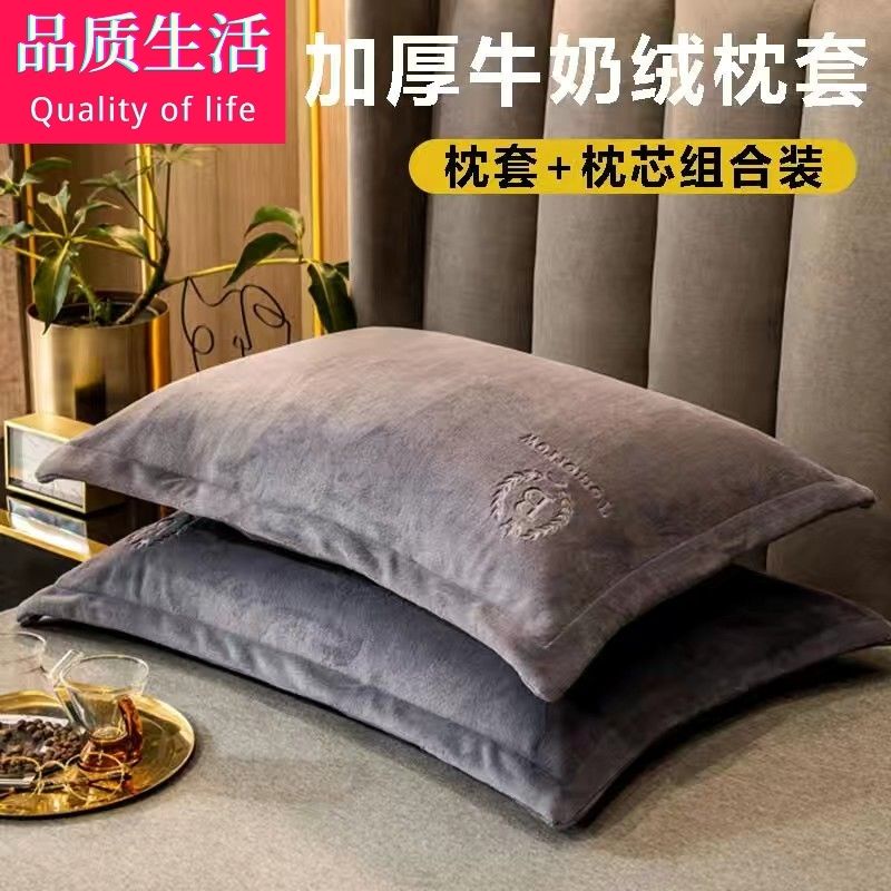 Cặp Vỏ Gối Lõi Nhung Dày Giữ Ấm Mùa Đông Thời Trang Dành Cho Gối Ký Túc Xá / Nhà