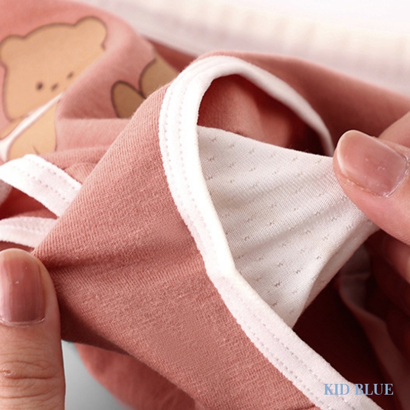 Quần Lót Lụa Sọc Ca Rô Kháng Khuẩn Kiểu Hoạt Hình Gấu Đáng Yêu Cho Bé Gái
