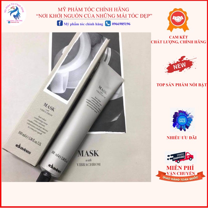 💝Màu nhuộm tóc cao cấp Davines Mask with Vibrachrom Hair Colour Conditioning Cream💝(tặng kèm oxy)