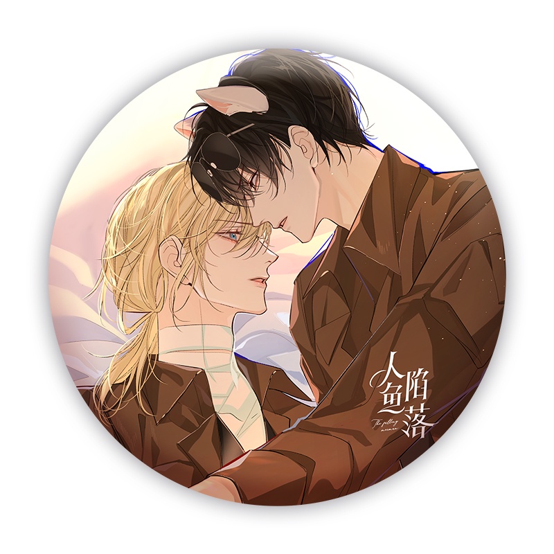 Huy hiệu IN HÌNH NHÂN NGƯ HÃM LẠC BL manhua chibi xinh xắn