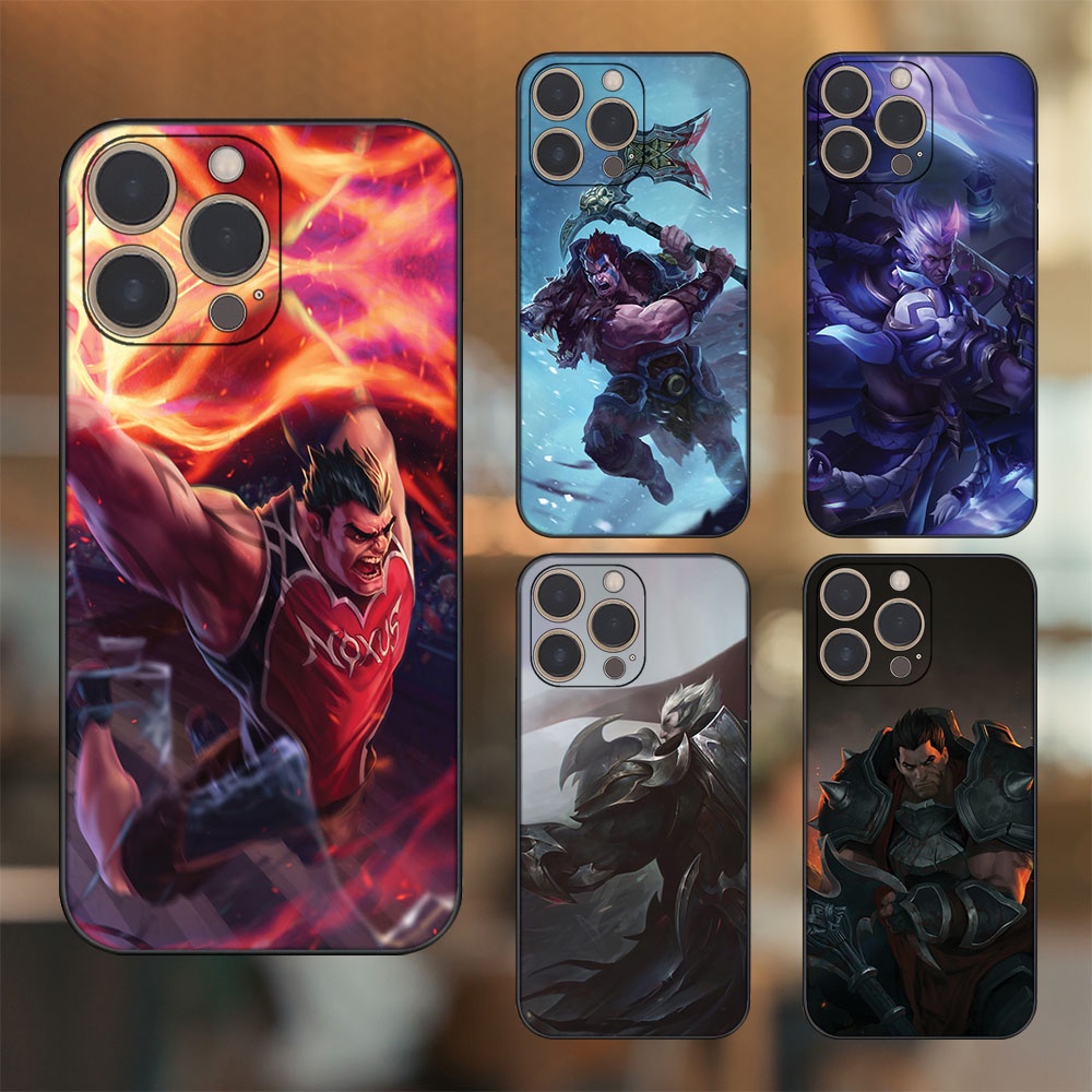 Ốp lưng iPhone 14 Pro dẻo đen cạnh vuông in hình Darius Liên Minh Huyền Thoại