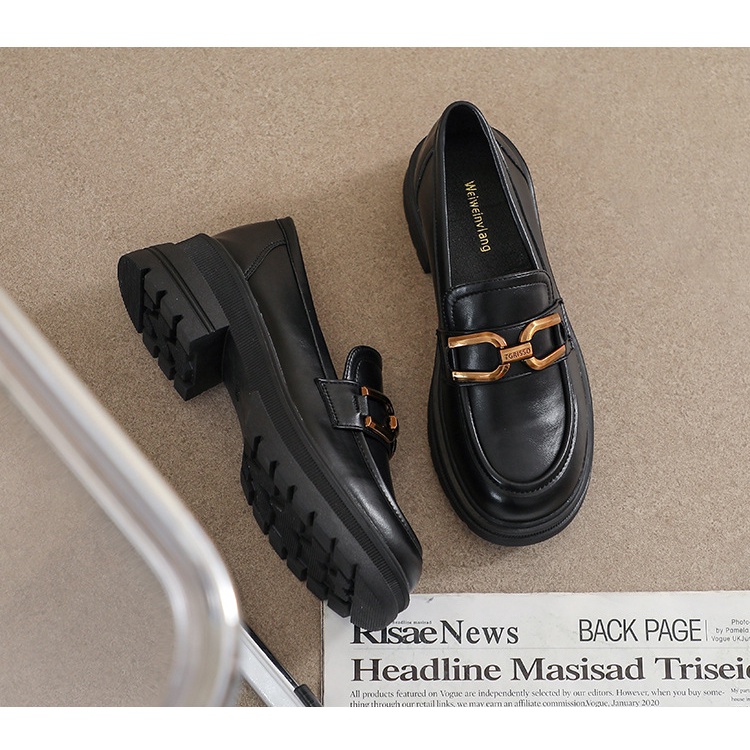 Giày oxford nữ big size đế thấp 5cm chất da có size từ 35-43