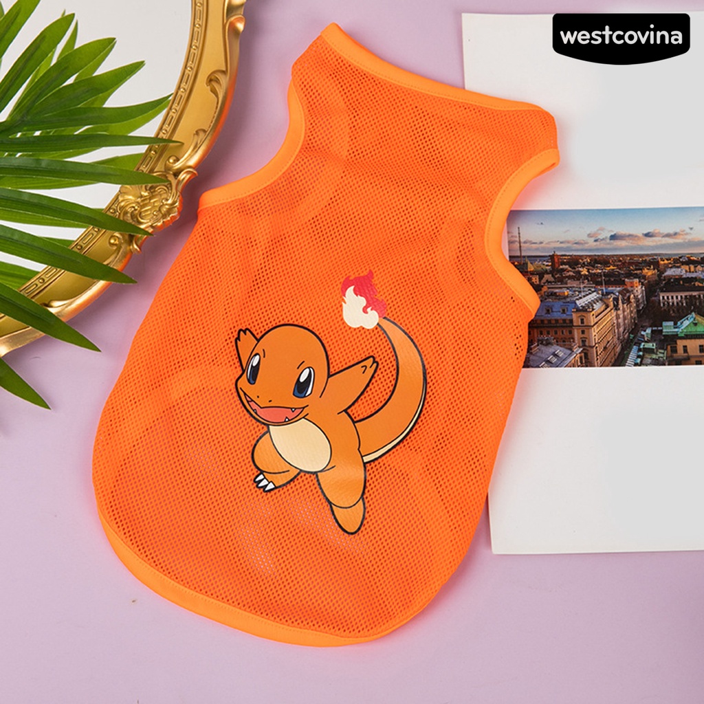 [COD]♘Áo Siêu Mỏng Bằng Polyester Mềm In Họa Tiết Hoạt Hình Cho Thú Cưng