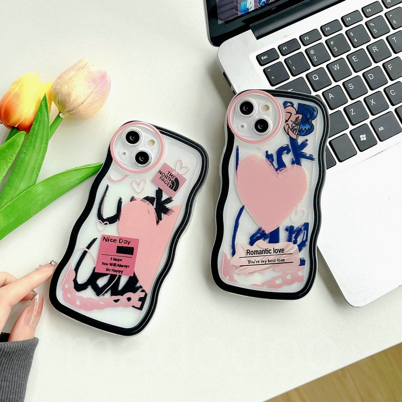 OPPO A17 A77S A76 A96 A54 4G 5G A16 A16S A74 A95 A94 A93 A55 A53 A33 2020 A52 A72 A92 A15S A15S A31 A1K A12E A3S A9 A5 A7 A5S A12 A11K A57 2022 A83 A71 2018 A59 F11 Pro F9 F7 F1S F5 Youth Graffiti Luck Romantic Love Waves Edge Clear Soft Phone Case BW 17