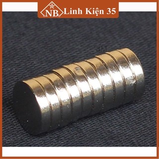 Bộ 10 viên nam châm đất hiếm 8x2mm (từ tính hút cực mạnh)