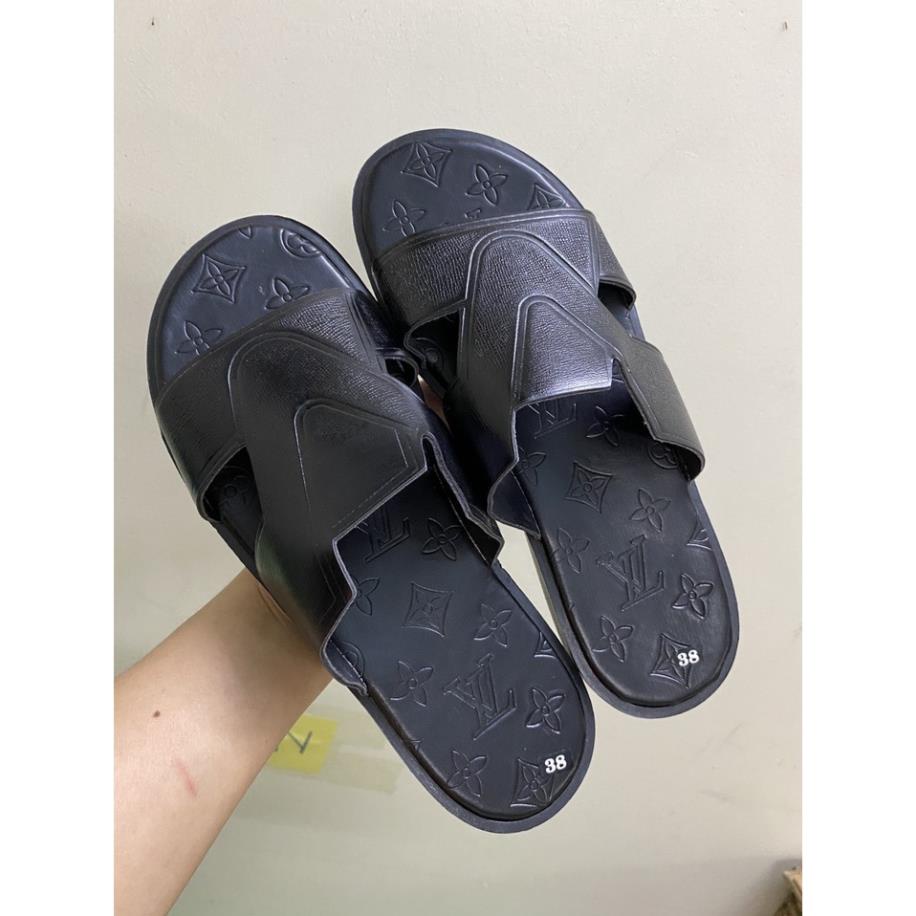 Dép LV nam quai ngang xước đế cao su