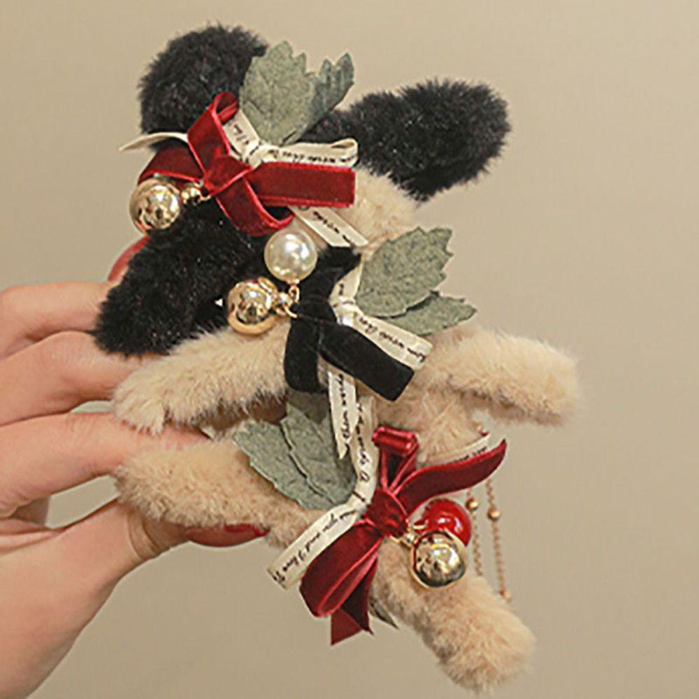 ANEMONE Kẹp Tóc Đuôi Ngựa Hình Cá Mập Có Chuông Giáng Sinh Ngọt Ngào Cho Nữ