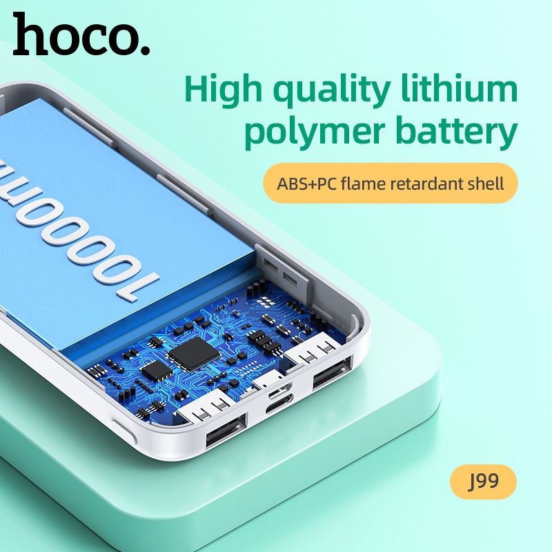 Pin sạc dự phòng Hoco J99 10000mAh Input typeC và microUSB, Output max 2.1A - Hãng phân phối