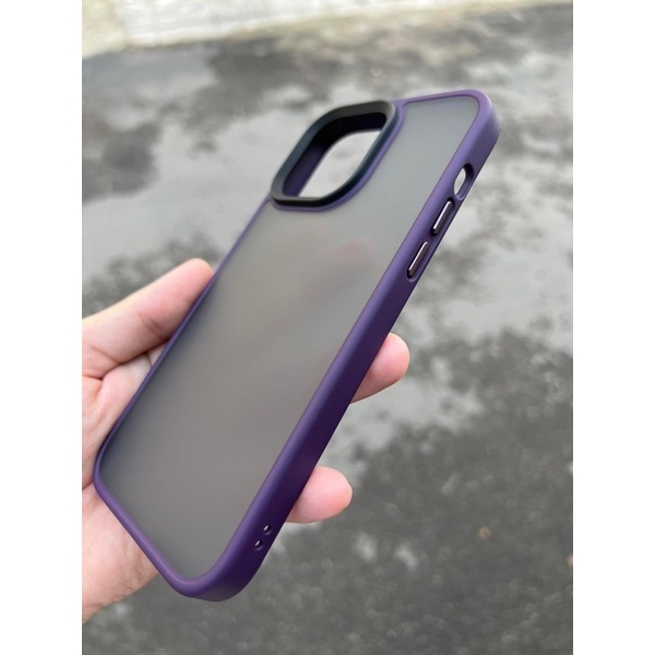 Ốp lưng LIKGUS viền màu lưng nhám mờ cho iPhone 14 serries