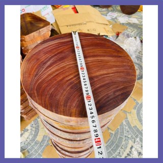 Thớt gỗ nghiến Tây Bắc size 35cm kèm đai inox