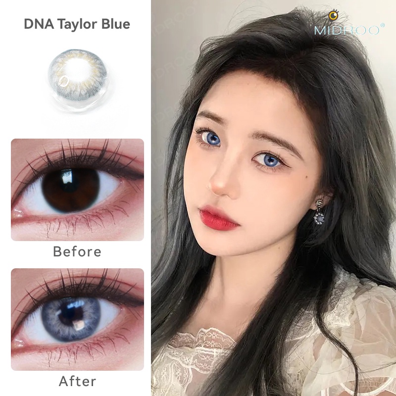Midroo 1 Cặp kính áp tròng Midroo Taylor Eyes 14.0mm 0-8 độ lens mắt tùy chọn