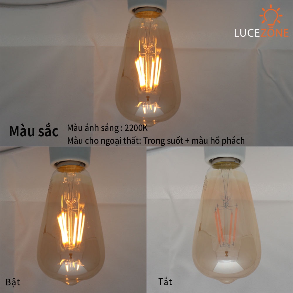 Bóng đèn LED Edison Dây Tóc ST64 4W / 6W xử lý phủ, Kiểu Dáng Vintage, Cổ Retro, Trang Trí