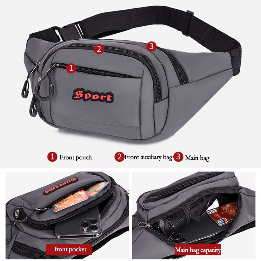 Túi Đeo Chéo Unisex Phù Hợp Cả Nam Và Nữ, Túi Bao Tử Mini Vải Canvas Phong Cách Streetwear Đường Phố