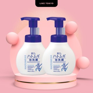 Sữa rửa mặt tạo bọt Hatomugi Facial whip 160ml cấp ẩm trắng da Nhật Bản LIKE TOKYO