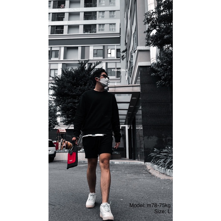 Áo nỉ GL hiệu Nga Basic Sweater_màu đen