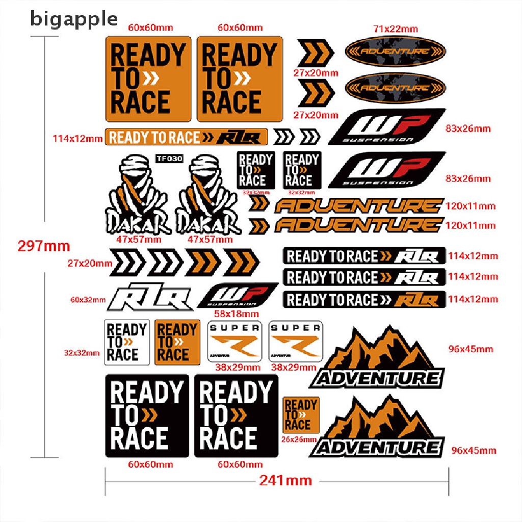 Đề Can Phản Quang Dán Trang Trí Xe Mô Tô KTM Duke 125 200 390 690 990 1290 Adv SXF EXC EXC-G XC XCW RDG
