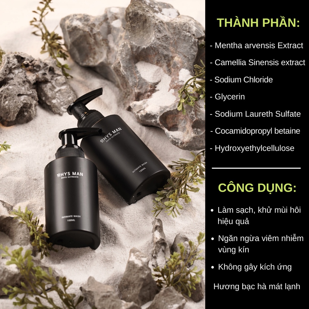 Bộ quà tặng nam SỮA TẮM GỘI nam 3 in 1 Legend hương nước hoa 350ml & DUNG DỊCH VỆ SINH nam Ultimate 120ml RHYS MAN